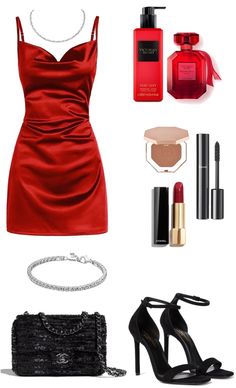 Red Outfit Date Night, Fancy Restaurant Aesthetic Night Outfit, Valentines Ball Outfit, Aesthetic Date Outfit Dress, Red Dress For Date Night, Valentines Outfit Date, Date Night Outfit Red Dress, Red Dress Date Night Outfit, Dress For Revenge