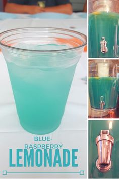 the blue raspberry lemonade cocktail is ready to be served