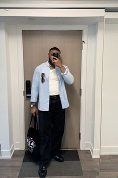 Big Guy Fits, Music Producer Outfit, Black Men Casual Style, Black Men Fashion Casual, Classy Outfits Men, Smart Casual Men, Black Men Street Fashion, Street Style Outfits Men