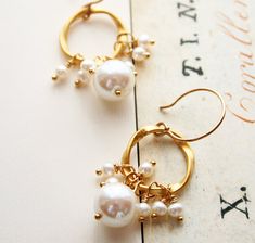 Pearl Earrings, Bridal Earrings, Wedding Jewelry, Bridesmaid Earrings