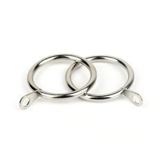 two silver rings on a white background