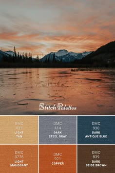 an image of the color palettes for stitch pallets in different colors and sizes