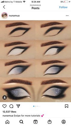 Drag Smokey Eye, Dark Eye Makeup Step By Step, Black And White Makeup Looks, Drag Eye Makeup, Grey Makeup Looks, Grey Eyeshadow Looks, Smoky Nails, Trendy Makeup Looks, Smoky Eyes Makeup