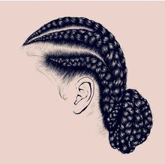 Logo Braids Hair, Hair Braid Art, Braid Artwork, Braids Logo Design Ideas, Braiding Hair Logo Design Ideas, Hair Braider Logo, Braids Painting Hair Art, How To Draw Braids, Pencil Drawings Of Girls