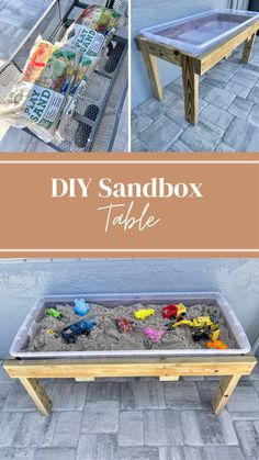 diy sandbox table made from an old coffee table