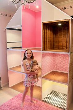 The Fancy Shack. .. doll house House Video, Building Things, Doll Miniatures, American Girl Diy, Kids Spa