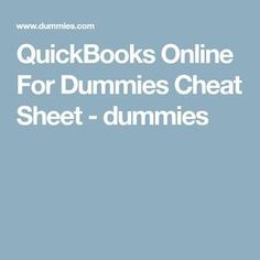 the text quickbooks online for dummies cheat sheets