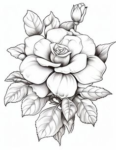 a black and white rose tattoo design