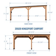 20x20 Kingsport Carport Lean To Carport, Square Gazebo, Wooden Carports, Double Carport, Grill Gazebo, Outdoor Equipment, Shade Structure