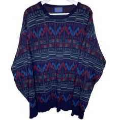 This Vintage 80s Pendleton Wool Blue & Red Patterned Dad Sweater is perfect for anyone who loves a good ugly sweater. Made from heavyweight, 100% wool, this unisex extra-large sweater is both warm and stylish. There are few flaws as noted in photos.  Unsized, but this is definitely an XL. Vintage Pendleton Sweater, 80s Dad Sweater, Blue Wool Sweater, Red Patterned Sweater, XL Wool Sweater, Unisex Wool Sweater, Pendleton Wool Sweater, Ugly Sweater XL, Vintage Ugly Sweater, Blue and Red Sweater, XL Pendleton Sweater, Pendleton Dad Sweater, Unisex Vintage Sweater Size: Unisex XL Condition: Pre-Owned Fair *Please see photos for measurements. *Please message with any questions about this item. Luxury Retro Wool Sweater, Blue Wool Sweater, Dad Sweater, Pendleton Sweater, Large Sweater, Patterned Sweater, Pendleton Wool, Large Sweaters, Red Sweater