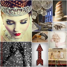 a collage of photos with different types of jewelry and accessories on them, including an arrow