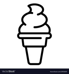 an ice cream cone icon on white background