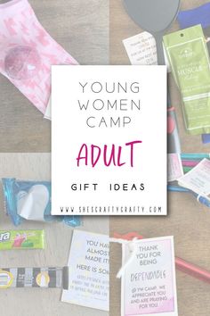 the young women camp gift ideas are on display