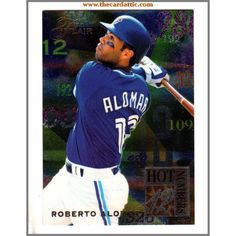 a baseball card with a player holding a bat