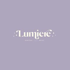 the word lumiere written in white on a purple background