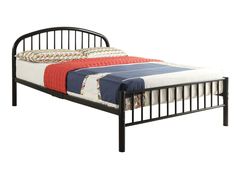 Cailyn Black Twin Bed - Ornate Home Metal Twin Bed, Bed Frame Sets, Twin Trundle Bed, Bed Black, Curved Headboard, Slatted Headboard, Box Spring Bed, Metal Platform Bed, Acme Furniture