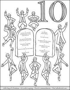 the ten commandments of christmas coloring page