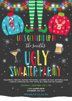 the ugly sweater party is coming to town on december 13th, and it's time for