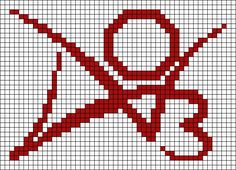 a cross stitch pattern with scissors on it