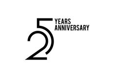 an anniversary logo with the number five in black and white, on a white background