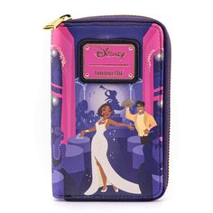 Don’t forget to celebrate your hard work! You’ve been “almost there” for a while and now’s the time to treat yourself with the Loungefly Disney Princess & the Frog Tiana’s Palace Zip Around Wallet of course! Tiana’s Palace is lights up the bayou background both with bright colors and the light pouring out of the windows. On the back you can see Princess Tiana and Prince Naveen walking among the tables. Any Princess Tiana fan would love this beautiful bag. The Disney Princess & the Frog T Princess Tiana And Prince Naveen, Tiana And Prince Naveen, Disney Princess And The Frog, Prince Naveen, Castle Series, The Bayou, Princess And The Frog, Princess Tiana, Online Shop Accessories