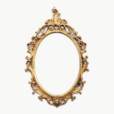 an ornate gold frame on a white background