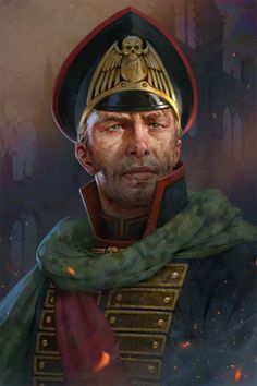 a digital painting of a man in uniform