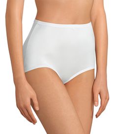 Classic Brief Bottoms In Elastane, Classic Elastane Brief Bottoms, White Smoothing Elastane Bottoms, White Smoothing Bottoms, White Stretch Shapewear Bottoms, Classic Fitted Nylon Bottoms, Fitted Classic Nylon Bottoms, Classic Stretch Bottoms With High-cut Leg, Classic Stretch High-cut Leg Bottoms