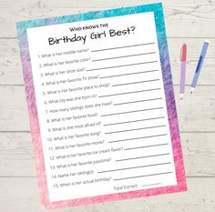 Taylor Swift Themed Party Games, Taylor Swift Birthday Party Activities, Taylor Swift Party Activities, Girls Birthday Party Games, Birthday Quiz, Twelfth Birthday, Who Knows Me Best, Birthday Games For Adults, Taylor Swift Birthday Party Ideas