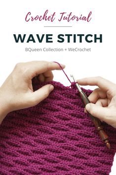 the crochet pattern is being used to make a wave stitch shawl with two hands