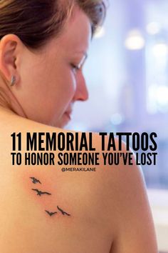 a woman with a tattoo on her back saying, 11 memorial tattoos to honor someone you've lost