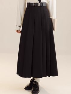 Your favorite tennis skirt style but in a longer version! Complete with belt loops and an elastic back. S: 25" waist, 33" lengthM: 26.5" waist, 33" lengthL: 28" waist, 33" length Long Pleated Black Skirt, School Uniform Style Skirt, Solid Lined Skirt For School, Solid Color Lined Skirt For School, Pleated School Uniform Skirt, Solid Pleated School Uniform Skirt, School Flared Pleated Skirt, Pleated Skirt School Uniform, Pleated Skirt Aesthetic