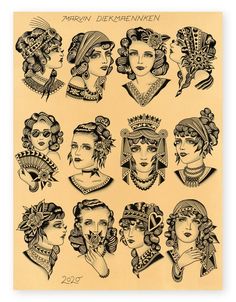 a poster with many different women's heads