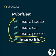 an advertisement with the words insure life goals