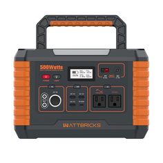 an orange and black portable power station