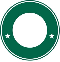 a green and white circle with stars