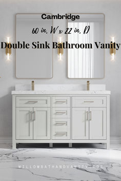 double sink bathroom vanity with mirrors and lights