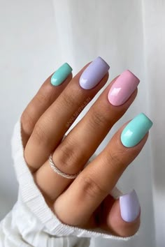 Easter Colored Nails, Nail Options, Nail Board, Nagel Tips, Short Acrylic, Sparkly Nails, Dipped Nails