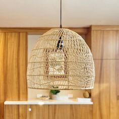 Rattan Dome  Hemp Lamp-3 Circular Pendant Light, Rustic Industrial Farmhouse, Bamboo Lighting, Rustic Meets Modern, Bamboo Light, Reclaimed Furniture, Cord Cover, Cafe Lights, Lighting Pendant