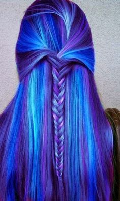 Galaxy Hair Color, Funky Hair Colors, Dyed Hair Pastel, Lilac Hair, Bright Hair Colors