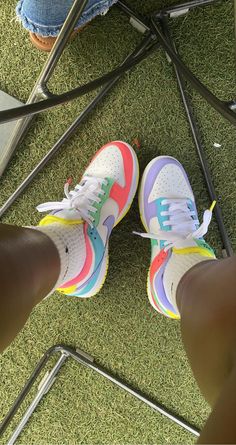 Multicolor Dunks Outfit, Dunks And Jordans, Black Light Photo Blue Mint Foam Dunks Outfit, Dunks Customize, Candy Dunks Outfit Black Women, Different Color Dunks, Cute Nike Shoes Dunks, Dunks That Go With Everything, Outfits With Candy Dunks