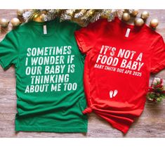 Not a food Baby Pregnancy Announcement Shirt Couple Christmas Pajamas Funny Pregnancy Reveal Shirt Baby Announcement Pregnant Mom gift Baby Couple Christmas Pajamas, Pregnant Mom Gifts, Baby Pregnancy Announcement, Funny Baby Shower Gifts, Funny Pajamas, Couples Christmas, Funny Pregnancy