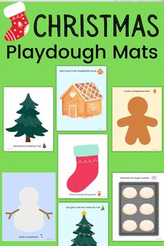 christmas playdough mats for kids to make with their own pictures and words on them