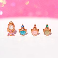 They say if you dream a thing more than once, it's sure to come true... and here it is! Our Disney Princess Sleeping Beauty Earring Set features Princess Aurora in her signature pink gown alongside her three fairy godmothers, Flora, Fauna, and Merrywheather. This stud set is expertly crafted and full of color. Don't sleep on this dreamy set and let the magic slip away. Disney Princess Sleeping Beauty, Princess Sleeping Beauty, Disney Princess Tiana, Disney Princess Jasmine, Needle Earrings, Crystal Earrings Wedding, Mermaid Earrings, Princess Aurora, Flora Fauna