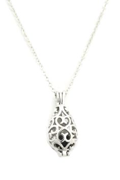 Reflect Teardrop Silver Filigree Essential Oil Diffuser Necklace- 18-Diffuser Necklace-Destination Oils Oil Diffuser Necklace, Chain And Pendant, Essential Oil Necklace Diffuser, Diffuser Necklace, Filigree Design, Beauty Spa, Lava Stone, Silver Filigree, Essential Oil Diffuser