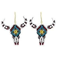 Our Cow Skull Hoops have been intricately hand-painted just for you. 100% wood, super lightweight and handmade. Our earrings are laser cut on basswood then hand painted just for you! All our jewelry is sealed with a topcoat so they will last for years to come. Hoops are hypoallergenic, nickel free alloy. Painted Cow Skulls, Bison Skull, Balloon Earrings, Country Tattoos, Pink Cowgirl Boots, Its A Girl Balloons, Pink Cowgirl, Cow Head, Skull Painting