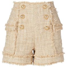 Balmain Tweed, Chanel Shorts, That Girl, Feather Gown, Tweed Outfit, Theatrical Romantic, Womens High Waisted Shorts, Tweed Shorts, House Remodel