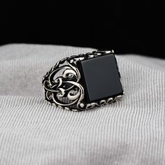 Men Black Onyx Signet Ring, Natural Onyx Ring, Wedding Ring For Men, Silver Square Onyx Ring, 925k Sterling Silver Ring, Gift For Him ★Item Details * Gender : Male / Female * Material : 925K Sterling Silver * Total weight : 8 Grams * Gemstone : Onyx Stone ✔ Ready to Ship in 1-2 Business Days .. ✔ Shipped to the Worldwide 1-5 business days with free shipping... ✔ The product will be sent to you with a handmade wooden box to avoid any damage during shipping... ✔ Visit our store, browse other Men's Silver Onyx Ring Men, Ring For Men Silver, Wedding Ring For Men, Onyx Ring Men, Emerald Stone Rings, Ring Stones, Onyx Signet Ring, Citrine Stone, Ring For Men