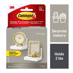 Adorable meets accessible when you pair mementos with Command Display Ledges. Command Display Ledges are simple to hang - no tools required! Using the revolutionary Command Adhesive, Command Display Ledges hold strongly on a variety of surfaces, including paint, wood, tile and more. Yet, they also come off cleanly no holes or sticky residue providing a great alternative to damaging screws and nails. Reusing our white picture ledge is as easy as applying new Command Refill Strips, so you can take Square Floating Shelves, Wall Ledge, Picture Ledge, Paint Wood, Floating Wall Shelves, Decorating Shelves, Mini Frames, Floating Wall, Command Strips