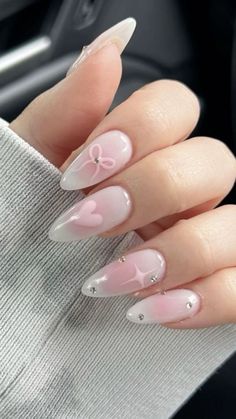 Short Almond Nails Designs Simple, Spring Nails 2024 Trends Short Square, Blue Valentines Day Nails, Pink Nails Short Almond, History Of Nail Polish, Aesthetic Nails Short, Almond Nails Blue, Almond Spring Nails, Pink Nails Spring